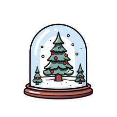 cartoon snow globe - Christmas