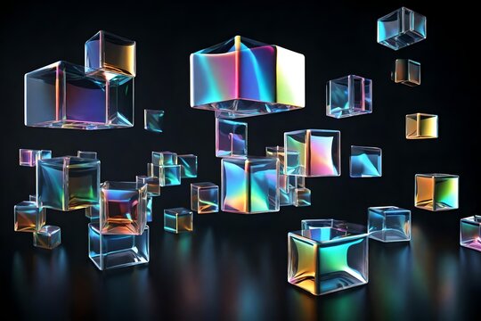 background with crystal cubes