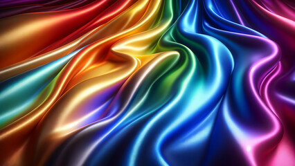Obraz premium Satin Rainbow Gradient Luxurious Photography Backdrop