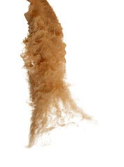 Sand Storm desert with wind blow spin around. Golden yellow sand tornado storm with high wind. Fine...