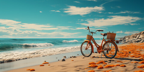 Fototapeta premium Bike on beach