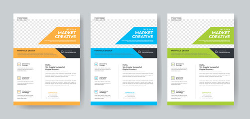 Corporate Business Flyer template layout 3 color design concept in the template.