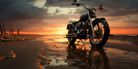 Fototapeta premium Bike on beach