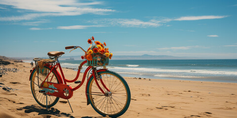 Fototapeta premium Bike on beach