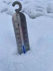 thermometer in the snow