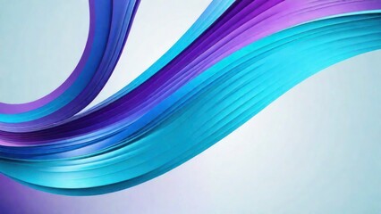 Colorful Swoosh Background with Blue, Purple and Turquoise Swirls. 3D Render. generative, AI