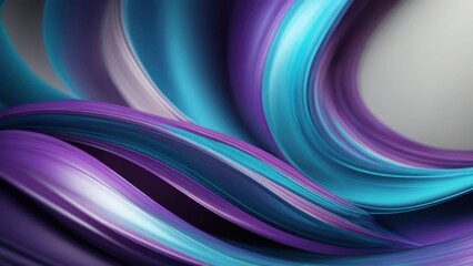 Colorful Swoosh Background with Blue, Purple and Turquoise Swirls. 3D Render. generative, AI