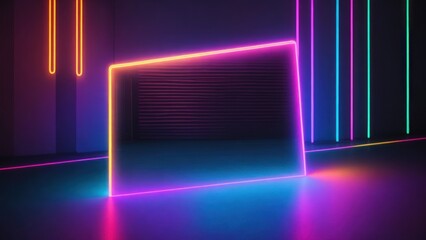 Smooth Glowing Holographic Neon Palette Backdrop generative, AI