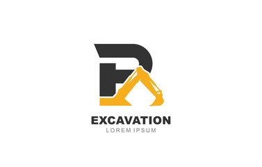 P Letter Excavator logo template for symbol of business identity