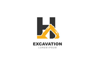 H Letter Excavator logo template for symbol of business identity