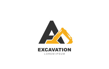 A Letter Excavator logo template for symbol of business identity