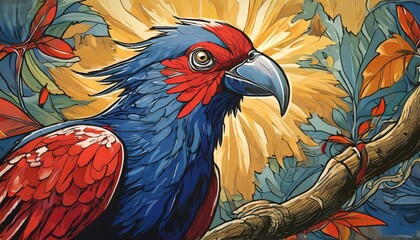 Obraz premium parrot on a branch