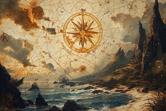 Mysterious star maps, guiding adventurers to uncharted realms - Generative AI