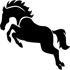 Jumping horse logo icon silhouette
