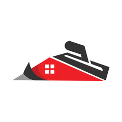 Home plastering logo design vector.