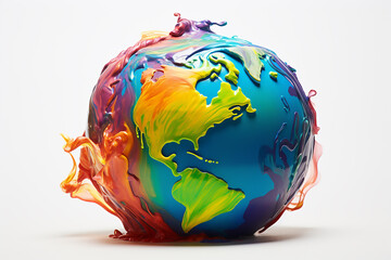 planet earth in clay concept white background. world environment day
