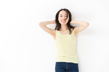 Fototapeta premium 笑顔の女性 ビューティー 美容
