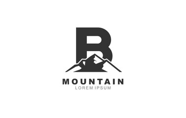 B Letter Mountain logo template for symbol of business identity