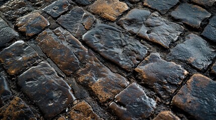 Close Up of Cobblestone Street