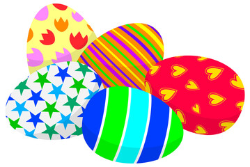 Happy Easter with Set of different pattern of Easter eggs,  illustration for your design of poster, greeting card and banner.