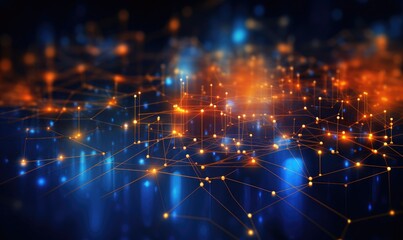 Obraz premium Vibrant and inspiring digital entrepreneurship background that combines technology with a sense of freedom and innovation. Abstract networks, data streams, and innovative technology solutions.