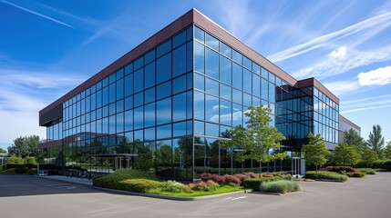 Obraz premium Modern Office Building With Many Windows