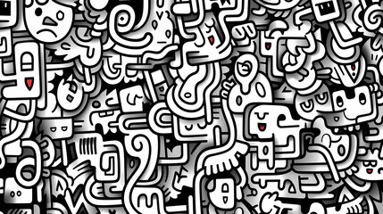 Abstract seamless doodle background, artistic background