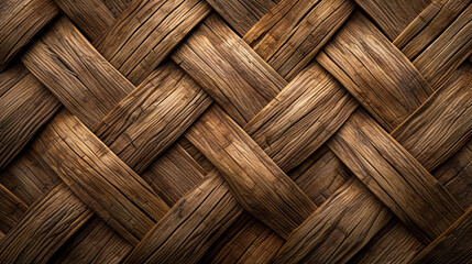 Basket Weave Pattern: Photorealistic depiction of a basket weave pattern, suitable for adding a natural and textured element to designs, textures, background - obrazy, fototapety, plakaty
