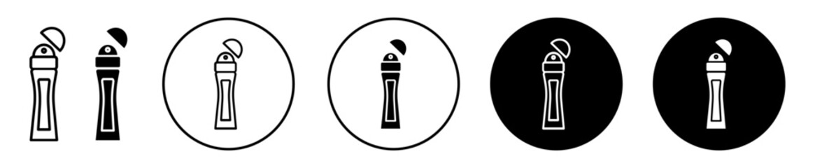 deodorant symbol icon sign collection in white and black