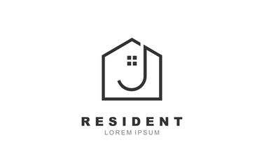 J Letter Property logo template for symbol of business identity