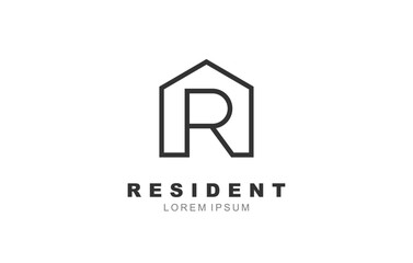 R Letter Property logo template for symbol of business identity