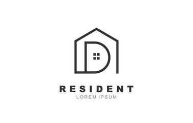 D Letter Property logo template for symbol of business identity - obrazy, fototapety, plakaty