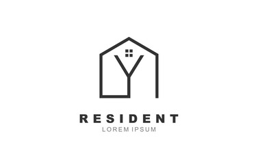 Y Letter Property logo template for symbol of business identity - obrazy, fototapety, plakaty