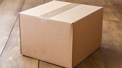 Cardboard Box on Wooden Floor