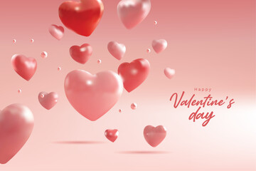 Happy Valentines day vector illustration attractive background 