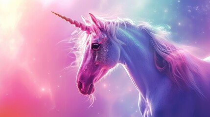 Obraz na płótnie Canvas Close-up of Unicorn With Sky Background