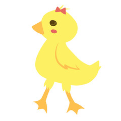 Cute yellow duck cartoon character
