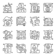 Pack of Mobile Data Linear Icons

