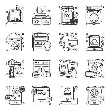 Pack of Mobile Data Linear Icons

