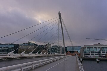 Samuel Beckett bridge over the river Liffey in Dublin, Ireland