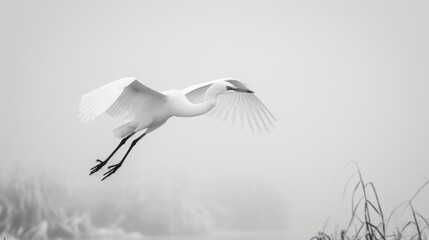 White Bird Soaring Over Water