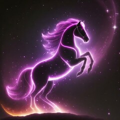 Obraz na płótnie Canvas Pegasus Winged Horse Celebrating Victory Constellation of Kings Unstoppable Power The Splendor of the King Celestial Bride Perfect Elegance background with horse and stars Art Creative Concept