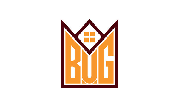 BUG initial letter real estate builders logo design vector. construction ,housing, home marker, property, building, apartment, flat, compartment, business, corporate, house rent, rental, commercial