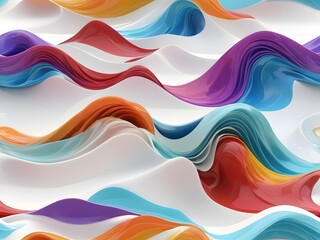 Fototapeta premium Vibrant Waves of Colorful Abstract Swirls - Modern Artistic Background