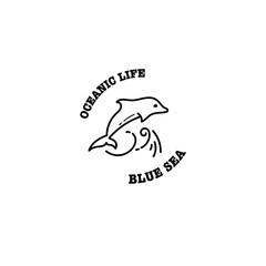 illustration vector graphic dolphin monoline handdrawing logo 