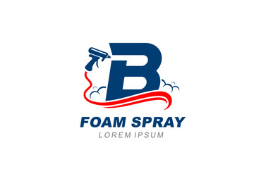 B Letter foam spray insulation logo template for symbol of business identity