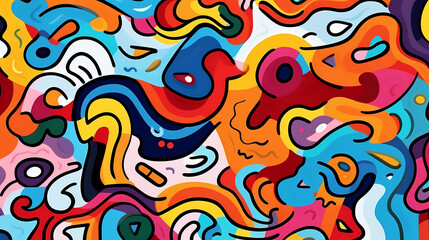 Cute graffiti art abstract background poster web page PPT, art background