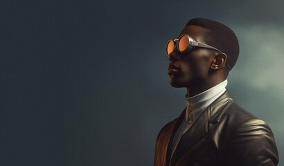Obraz premium man dressed in retro futuristic style
