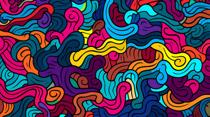 Funny doodle seamless pattern, artistic background