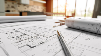 Precision and creativity in drawing professional construction blueprints and floor plans expert craftsmanship combines technical accuracy and artistic vision to bring architectural dreams to life - obrazy, fototapety, plakaty